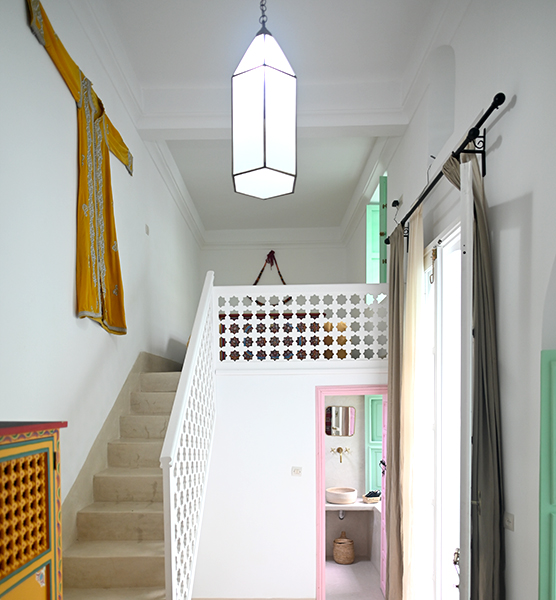 Chambre Azur - décor turquoise et blanc