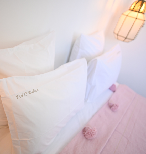 Chambre Corail - décor rose et vert